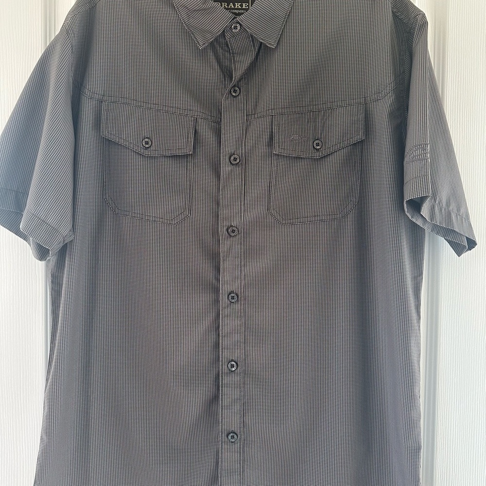 Drake Men's Charcoal Button Down Shirt